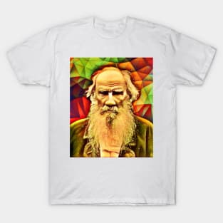 Leo Tolstoy Snow Portrait | Leo Tolstoy Artwork 9 T-Shirt